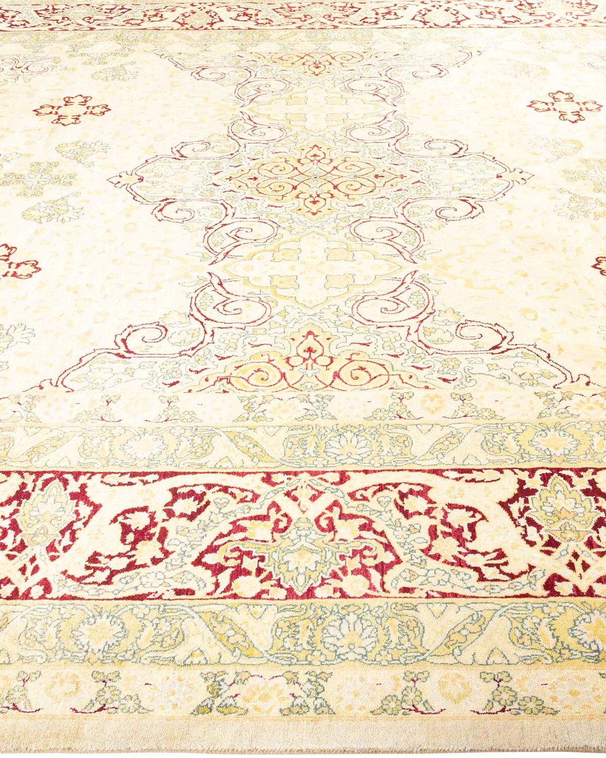 Alfombra tradicional única Hand Made Mogul marfil Siglo XXI y contemporáneo en venta