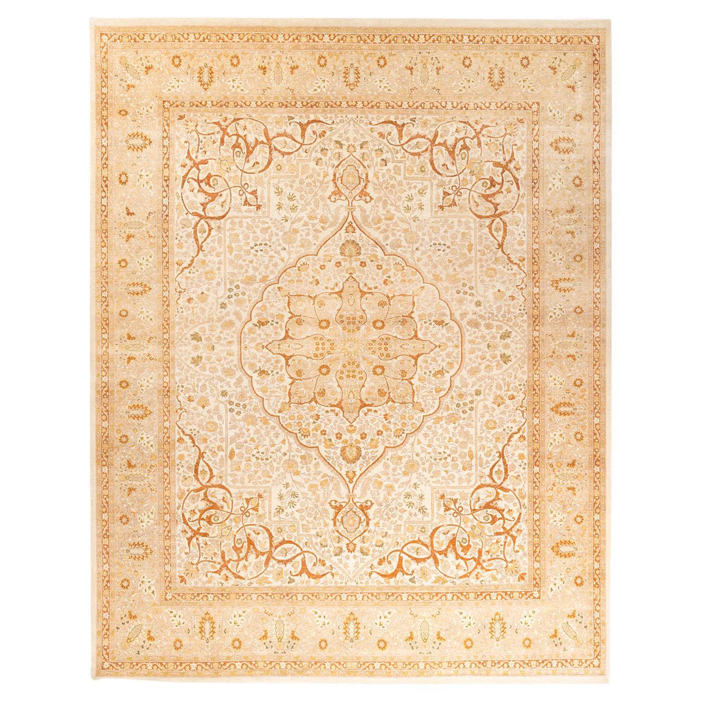 Alfombra tradicional única Hand Made Mogul Marfil