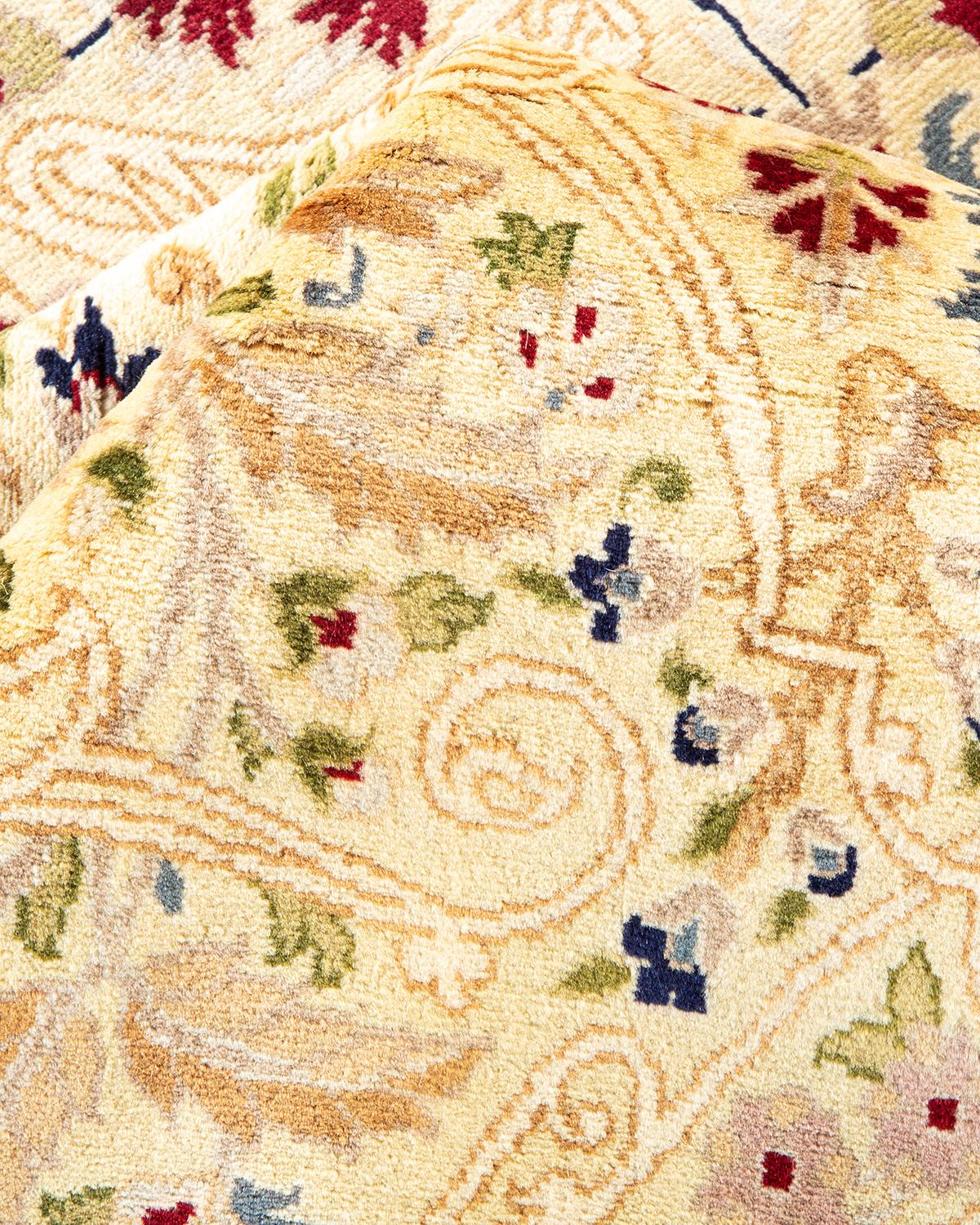 Alfombra tradicional única Hand Made Mogul Marfil Pakistaní en venta