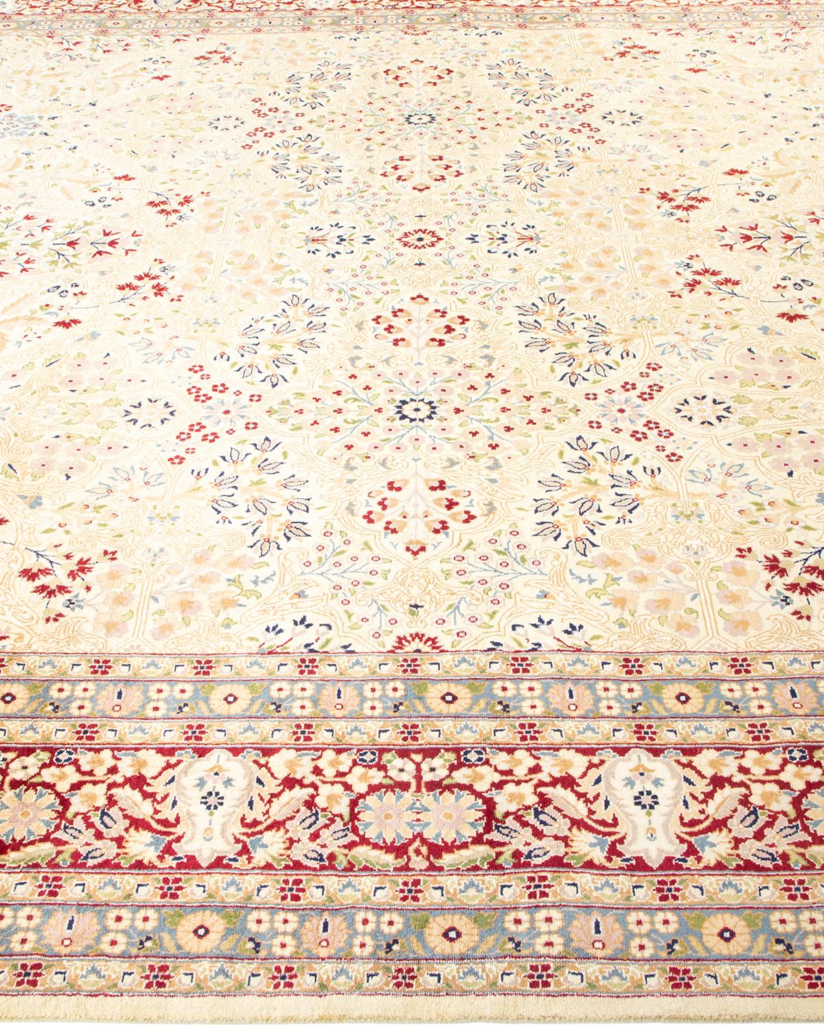 Alfombra tradicional única Hand Made Mogul Marfil Siglo XXI y contemporáneo en venta
