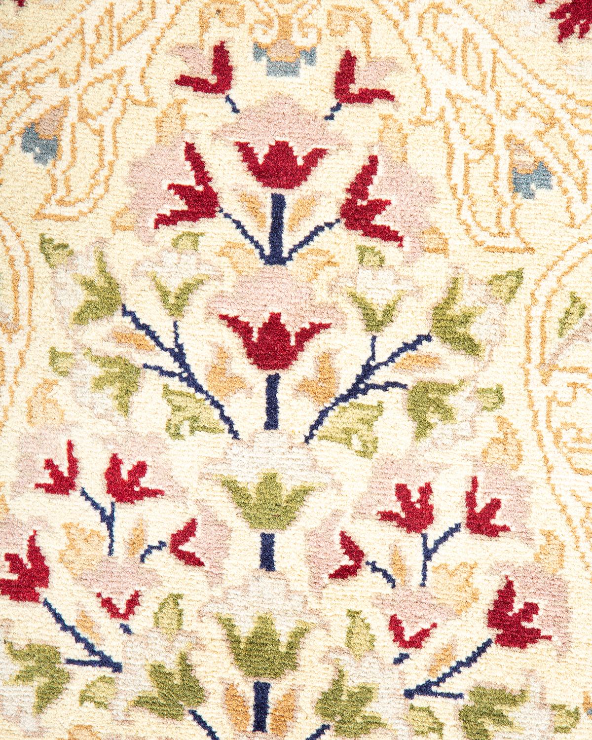 Alfombra tradicional única Hand Made Mogul Marfil Lana en venta