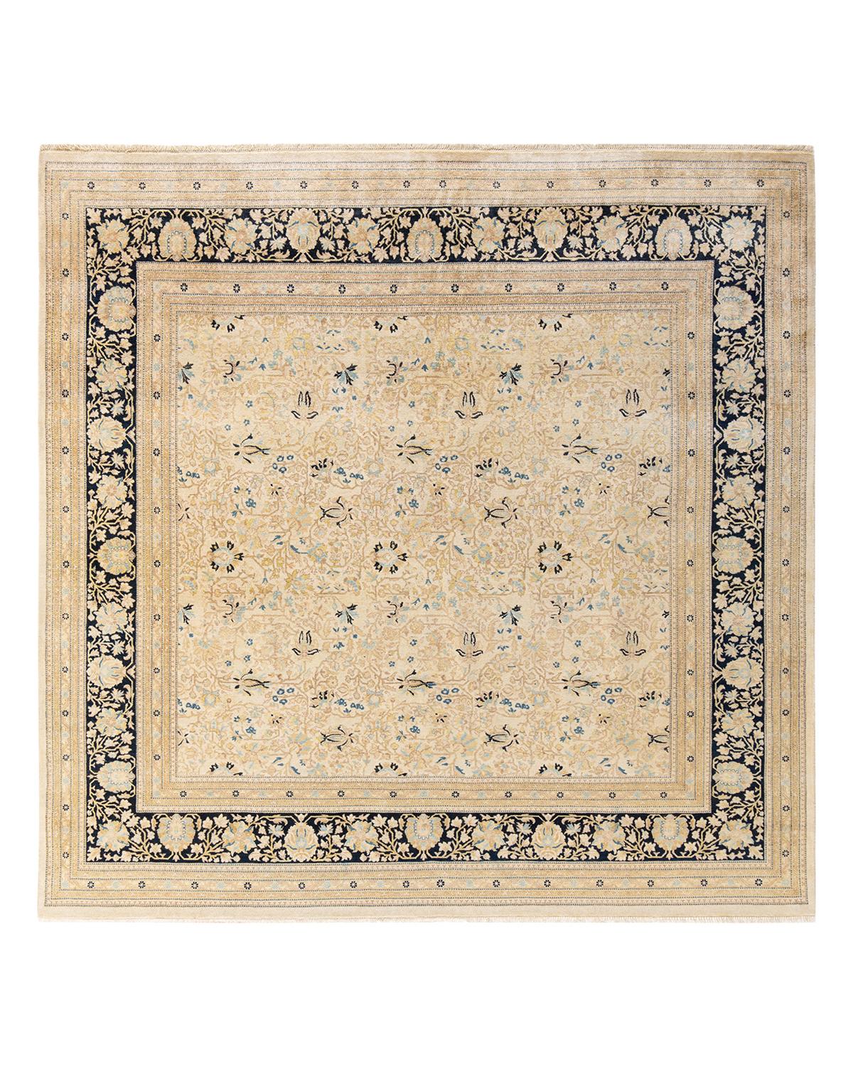 Other One-of-a-kind Hand Made Traditional Mogul Ivory Area Rug For Sale