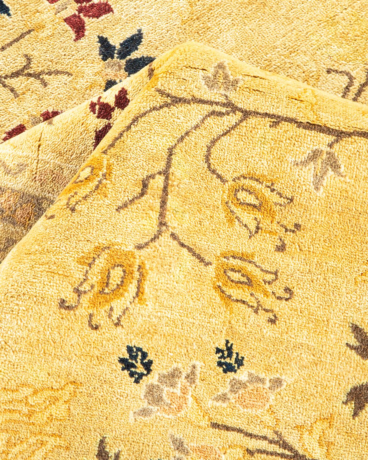 Other One-of-a-kind Hand Made Traditional Mogul Ivory Area Rug For Sale