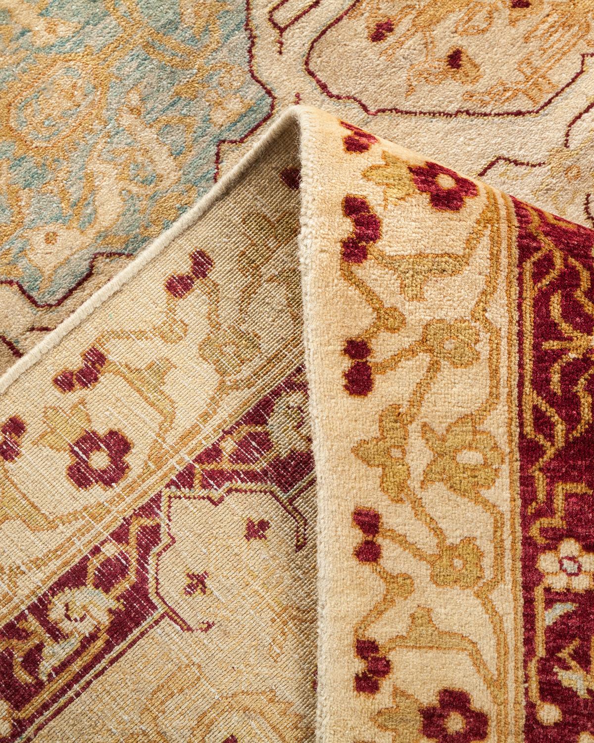 Pakistano Tappeto tradizionale Mogul avorio Hand Made unico nel suo genere in vendita