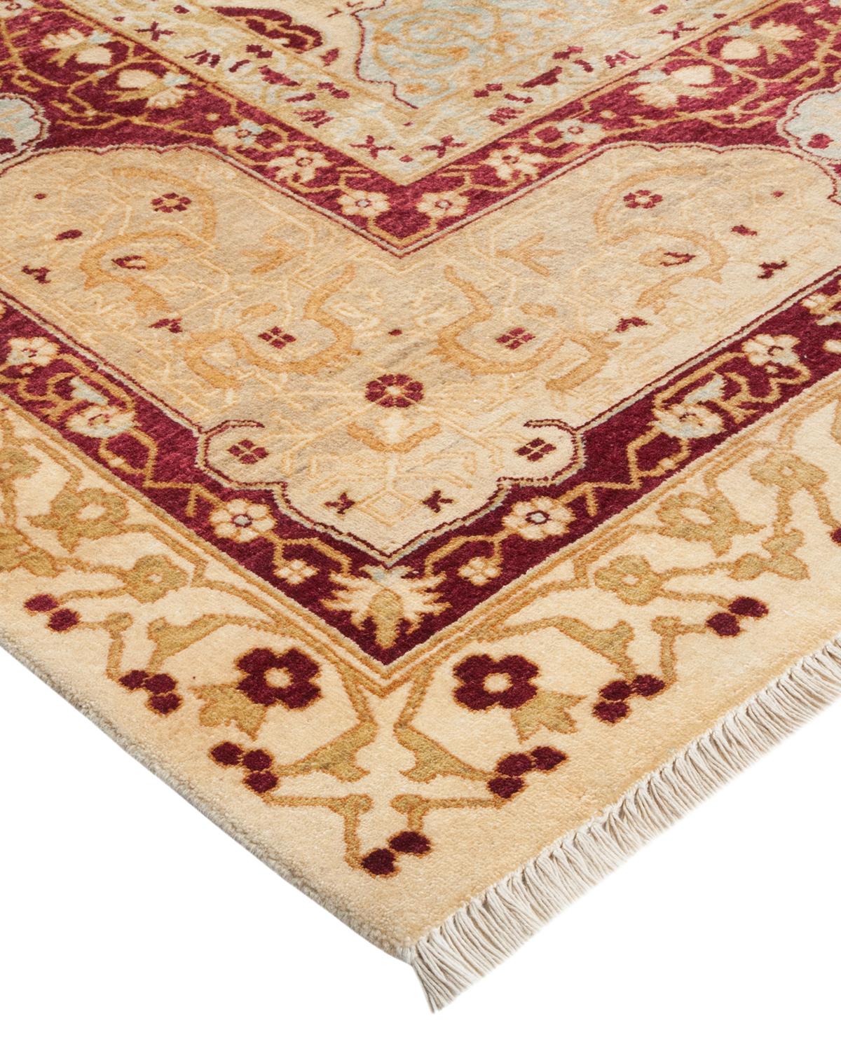 Lana Tappeto tradizionale Mogul avorio Hand Made unico nel suo genere in vendita