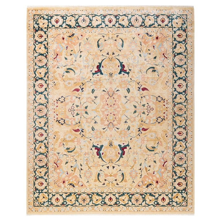 Ivory Rug Handmade One-of-a-kind Hand Made Traditional Mogul Ivory Area Rug For Sale at ...