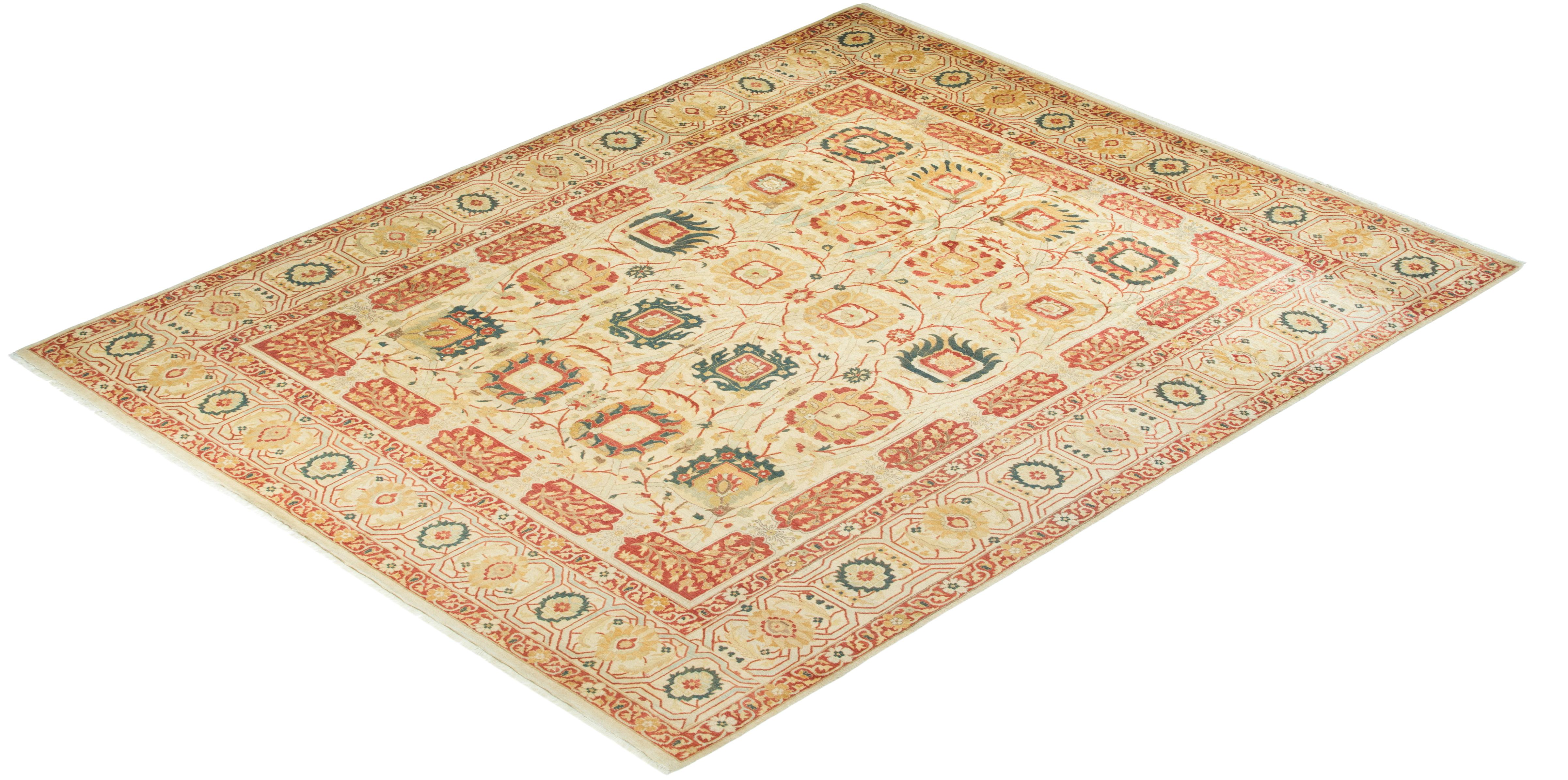 Las alfombras de la colección Mogul, con sus colores discretos y sus diseños en toda la superficie, aportarán una sofisticación atemporal a cualquier habitación. Influenciadas por un espectro de diseños turcos, indios y persas, los artesanos que