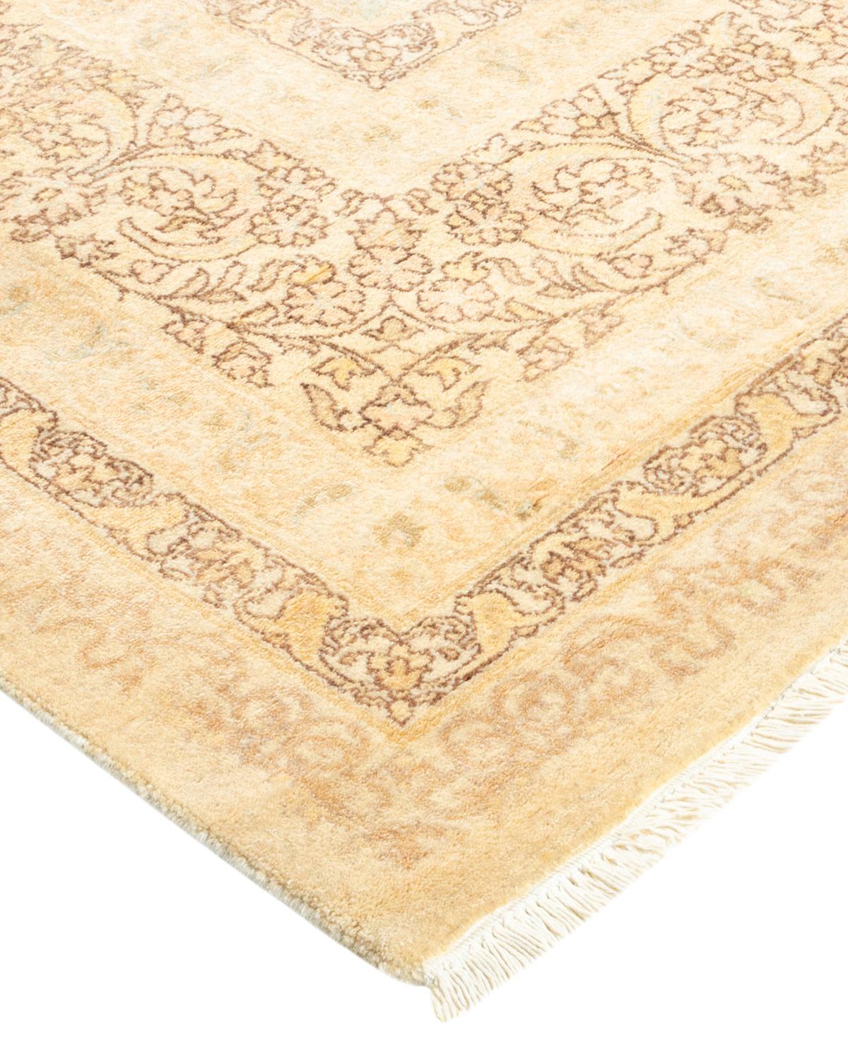 Laine Tapis traditionnel ivoire Mogul unique en son genre fabriqué à la main en vente