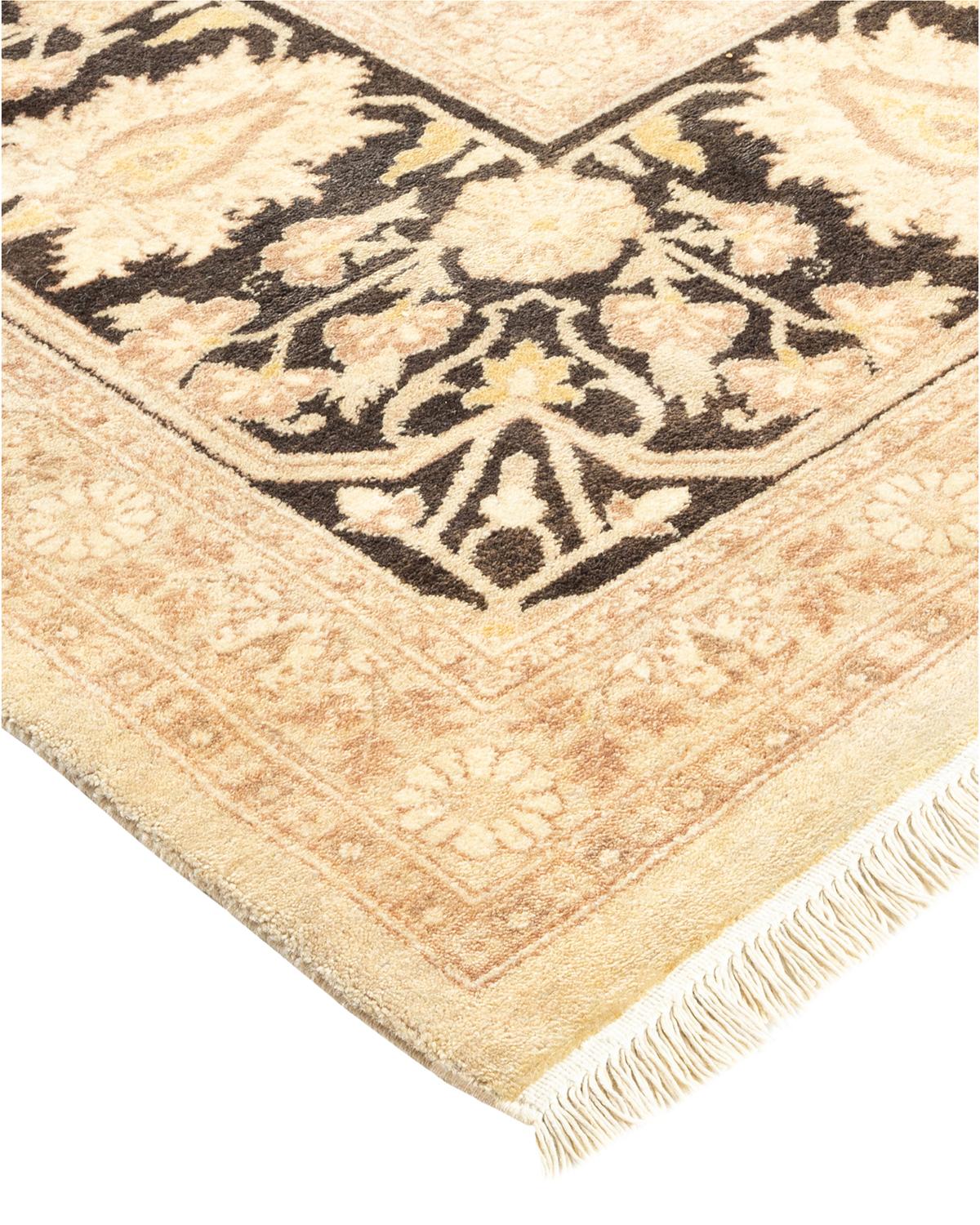 Laine Tapis traditionnel ivoire Mogul unique en son genre fabriqué à la main en vente