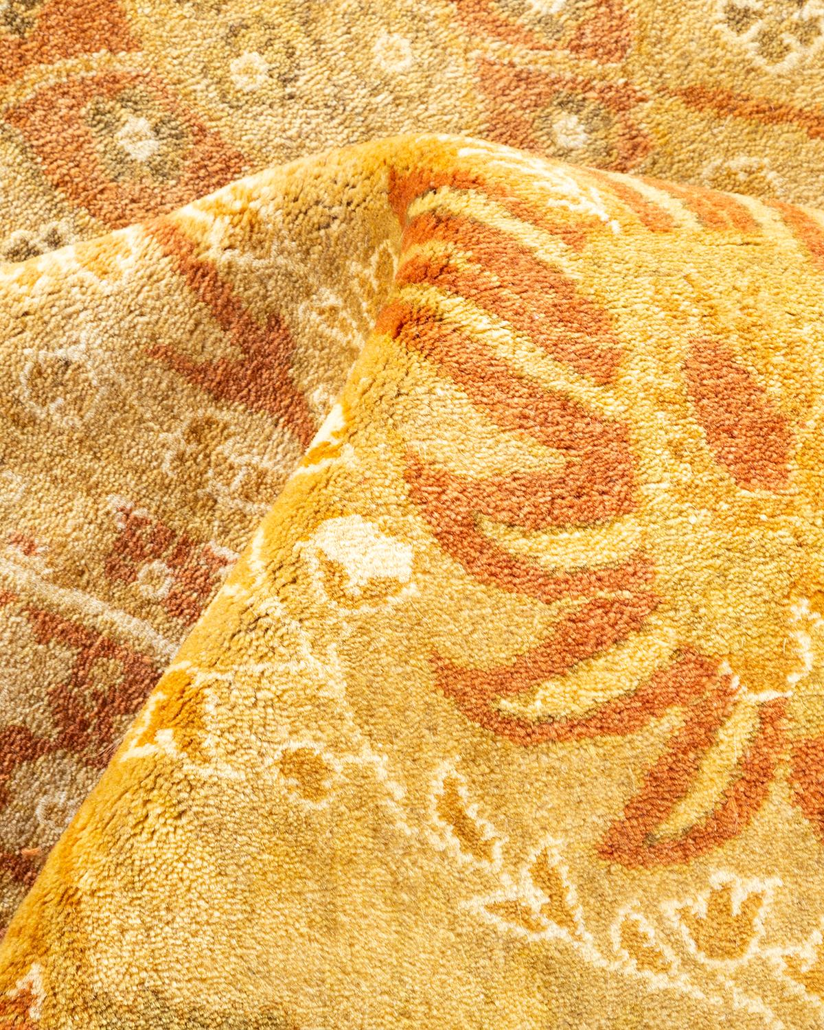 Other One-of-a-kind Hand Made Traditional Mogul Ivory Area Rug For Sale