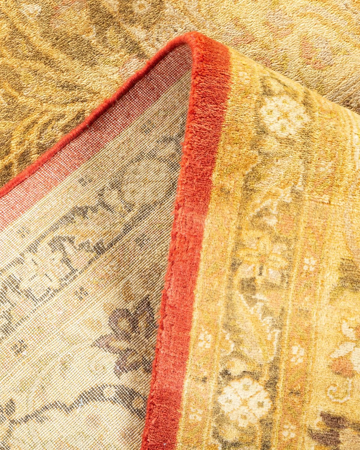 Alfombra tradicional única Hand Made Mogul Marfil Pakistaní en venta