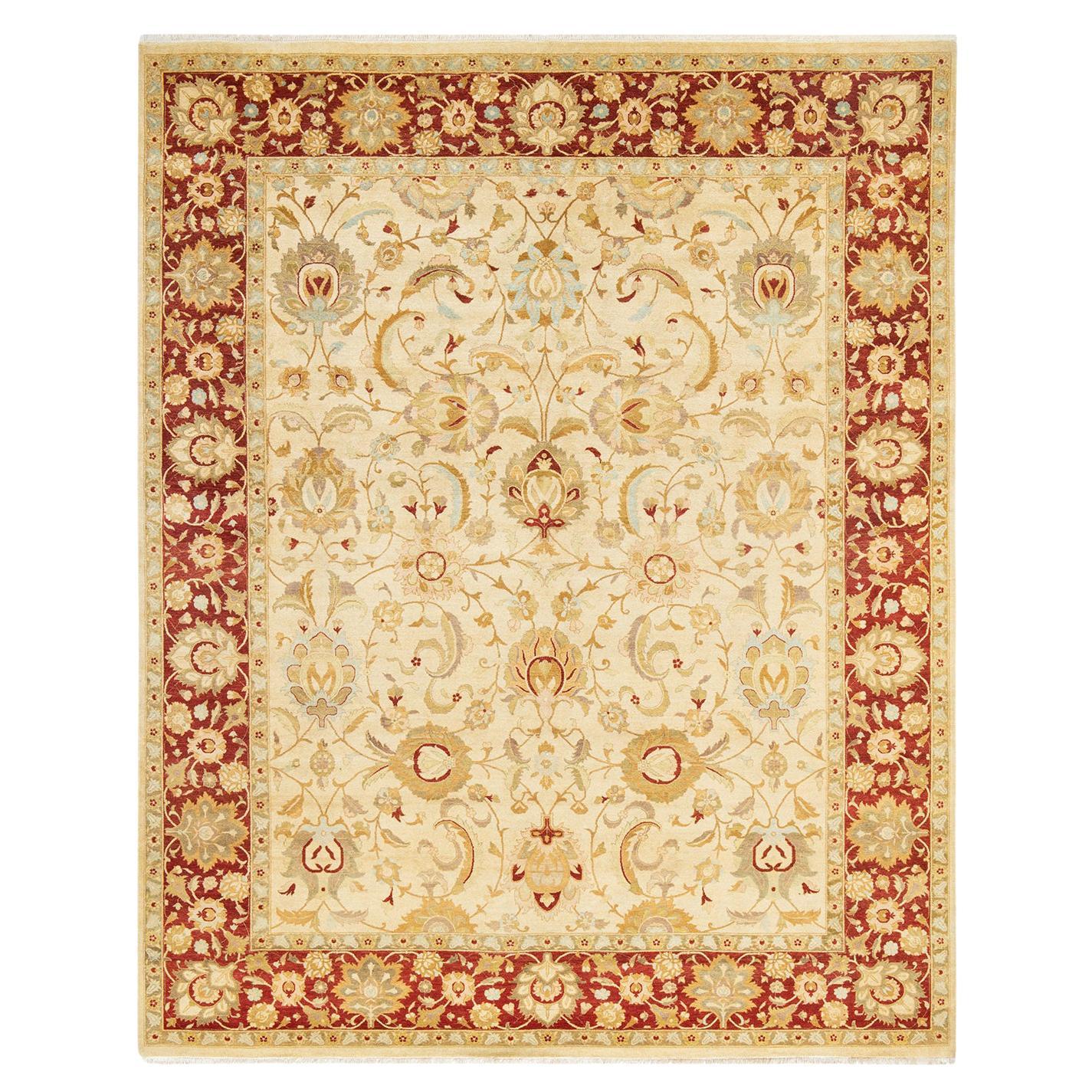 Alfombra tradicional única Hand Made Mogul Marfil