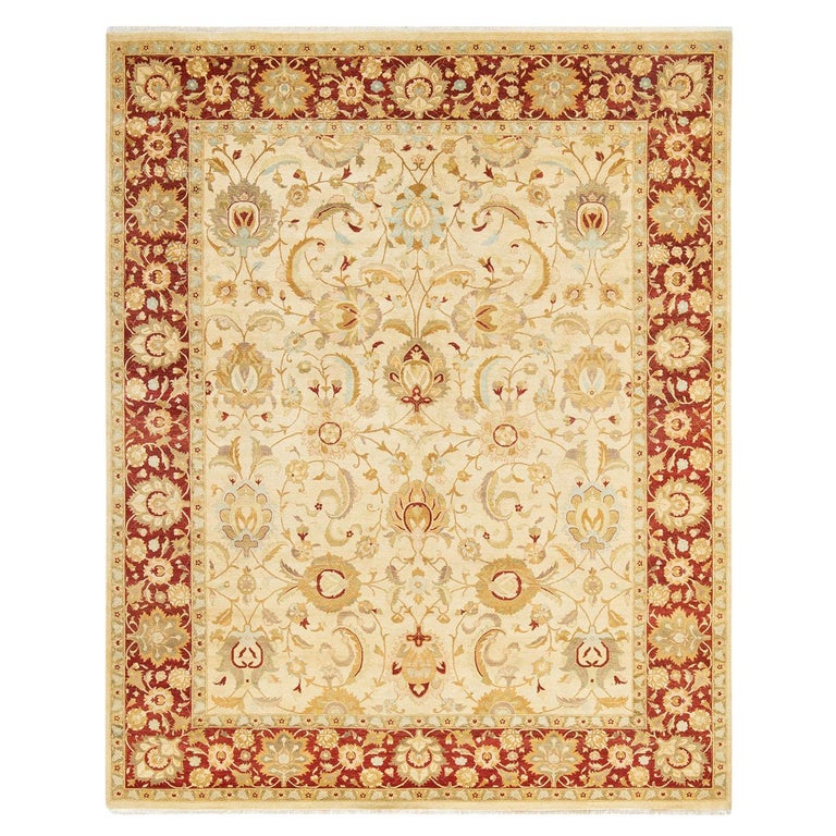 Ivory Rug Handmade One-of-a-kind Hand Made Traditional Mogul Ivory Area Rug For Sale at ...