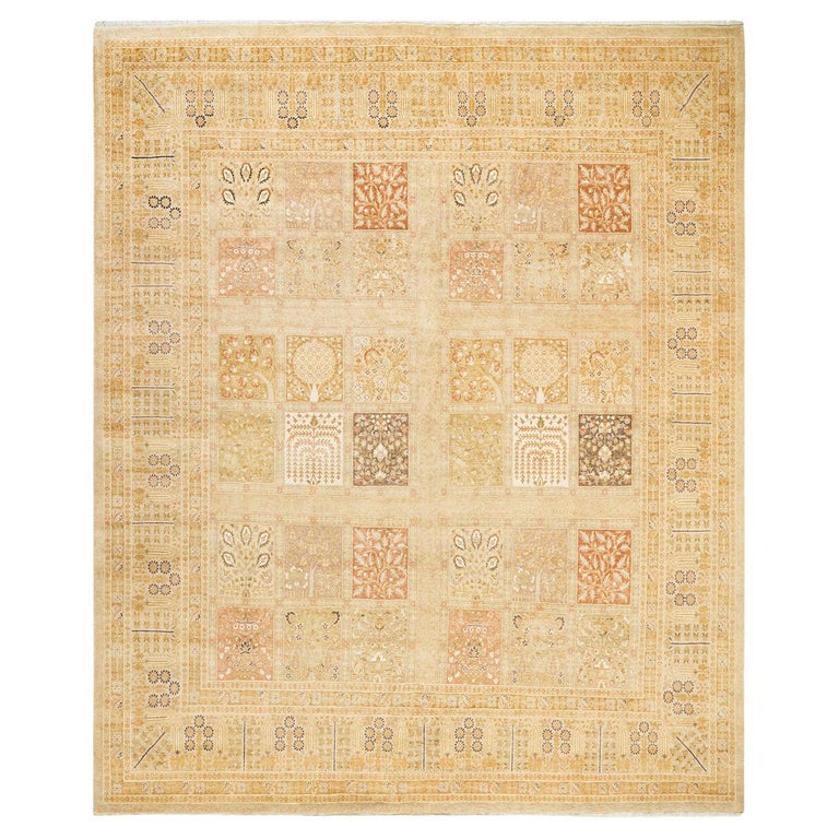 Ivory Rug Handmade One-Of-A-Kind Hand Made Traditional Mogul Ivory Area Rug For Sale at ...