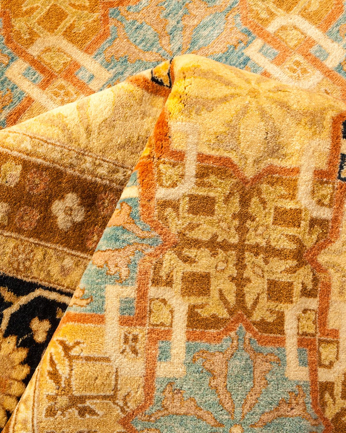 Other One-of-a-Kind Hand Made Traditional Mogul Ivory Area Rug For Sale