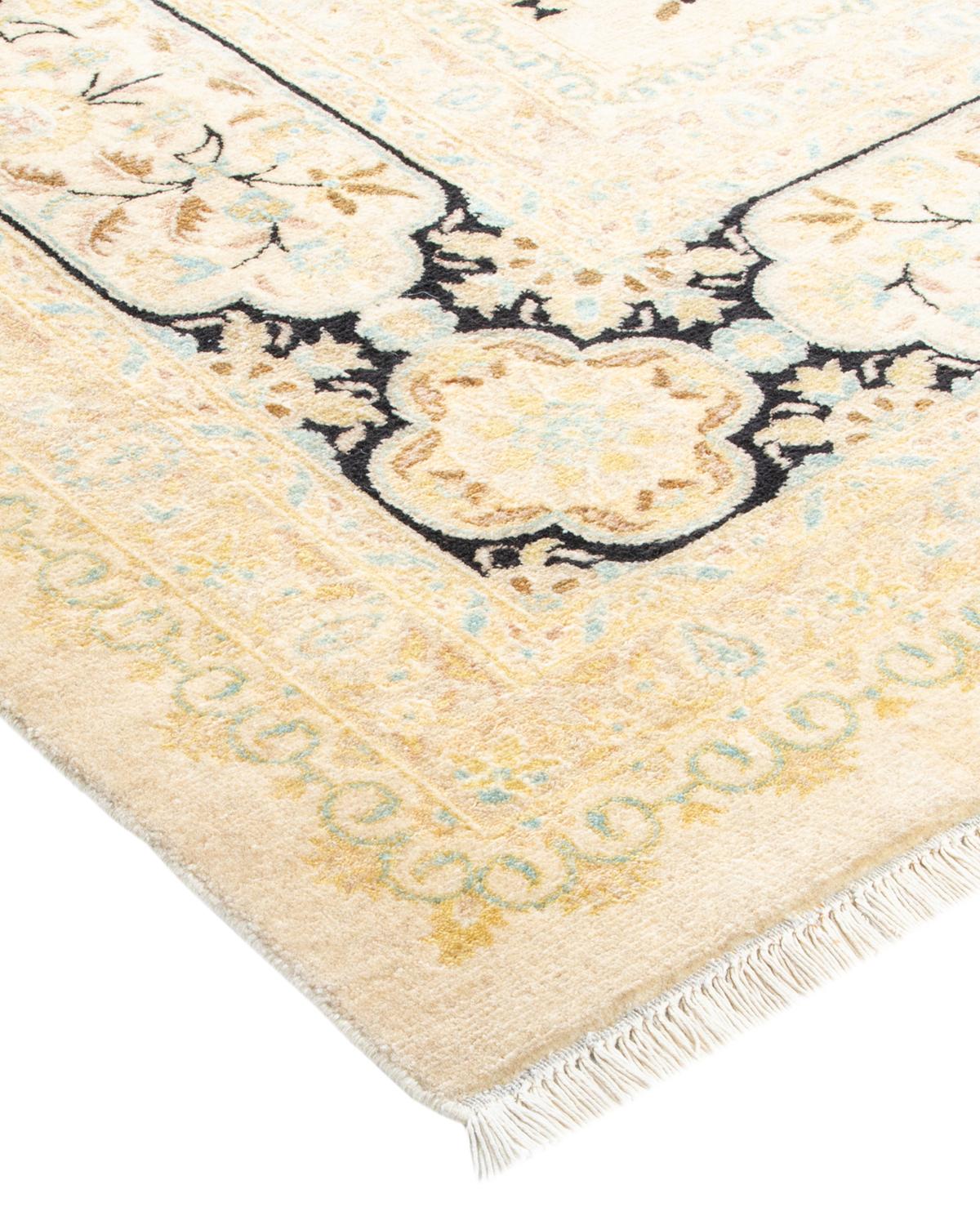 Lana Tappeto tradizionale Mogul avorio Hand Made unico nel suo genere in vendita