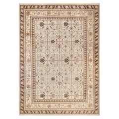 One-Of-A-Kind Hand Made Traditional Mogul Ivory Area Rug One-Of-A-Kind Hand Made Traditional Mogul Ivory Area Rug