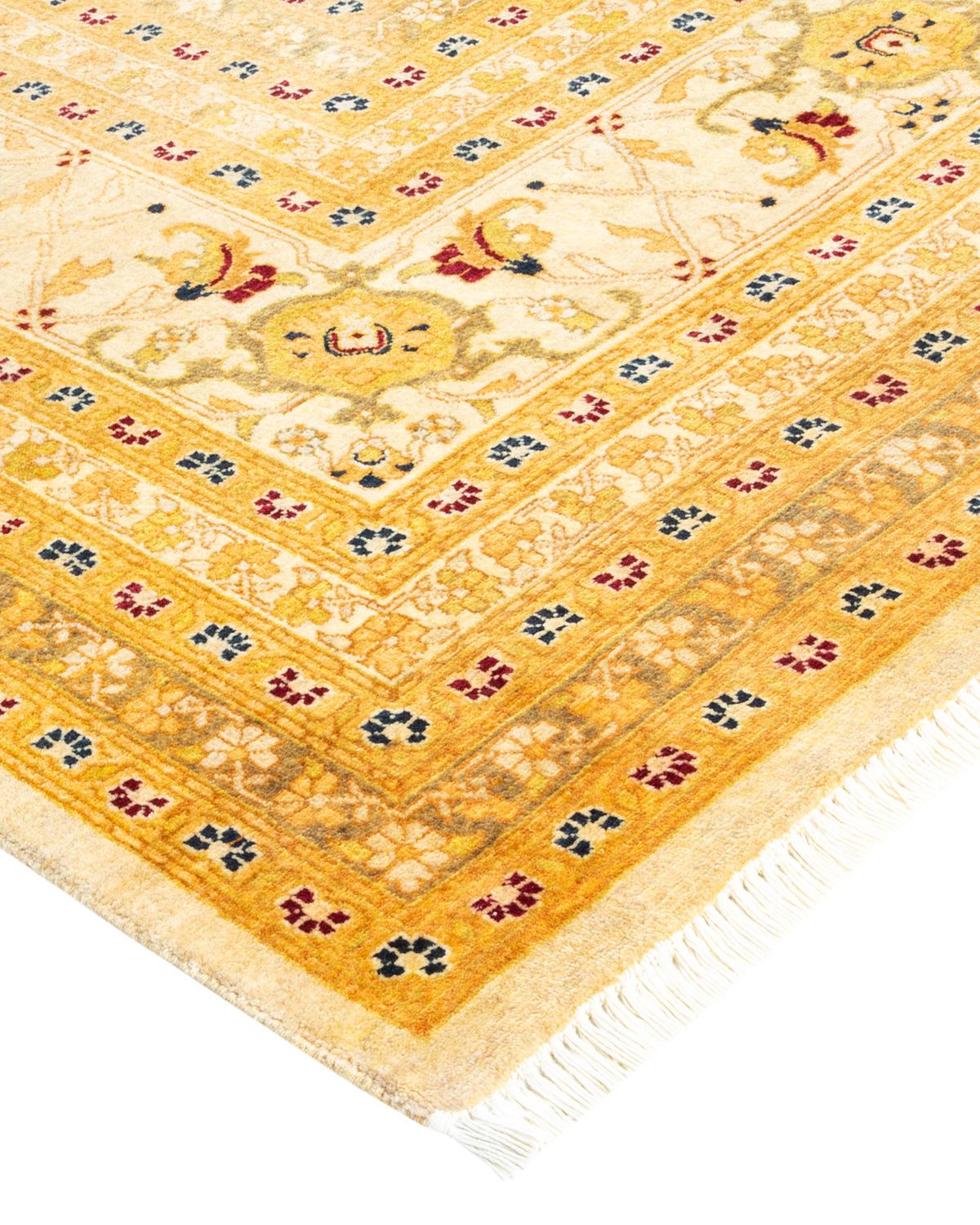 Alfombra tradicional única Hand Made Mogul Marfil Lana