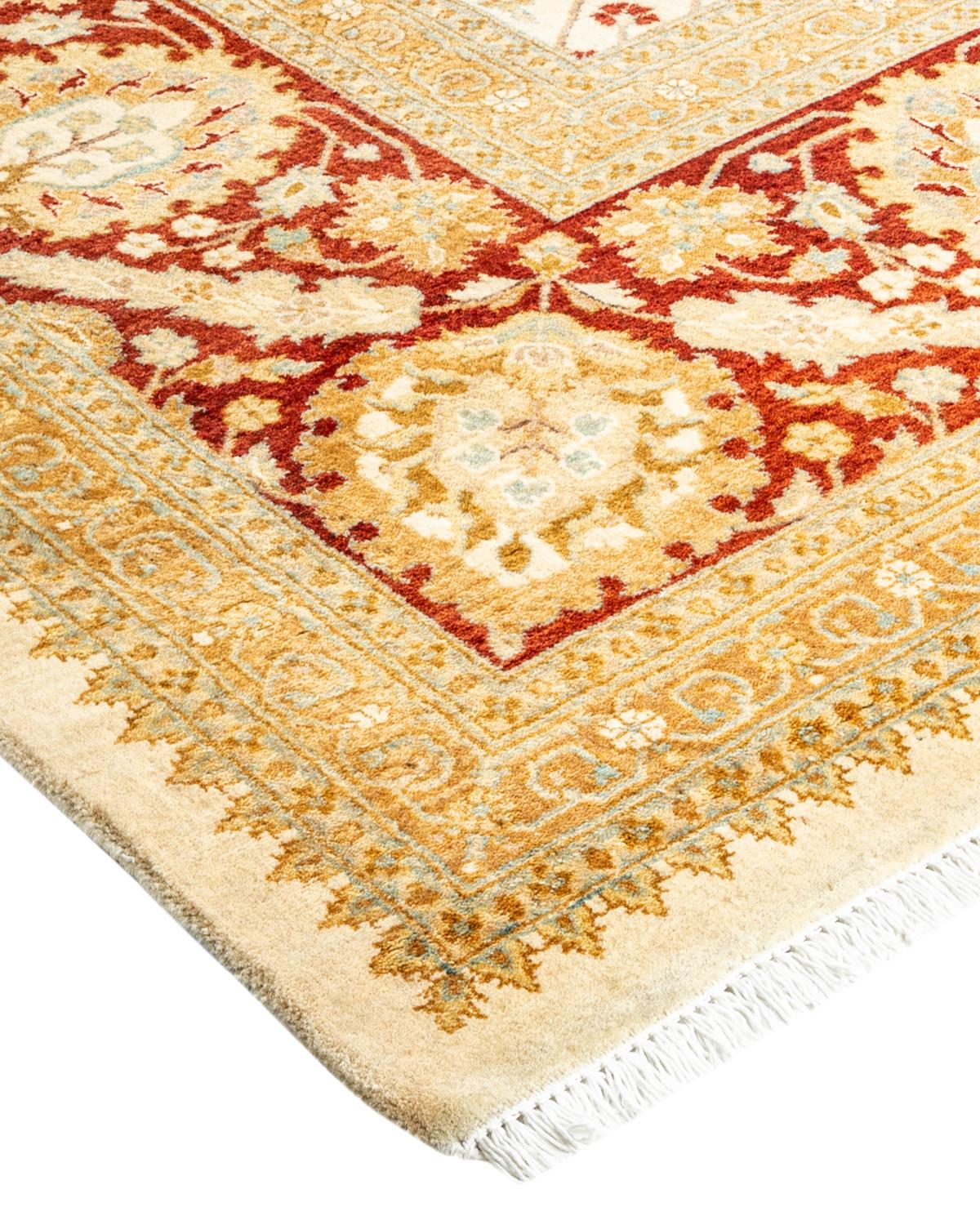 Lana Tappeto tradizionale Mogul Ivory, unico nel suo genere, realizzato a mano in vendita