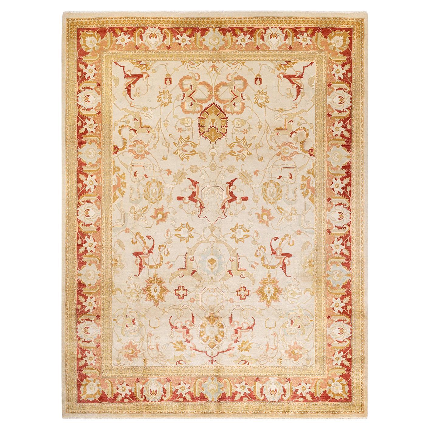 Alfombra tradicional única Hand Made Mogul marfil