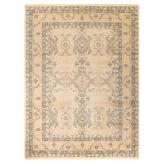 One-of-a-kind Hand Made Traditional Mogul Ivory Area Rug