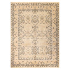 One-of-a-kind Hand Made Traditional Mogul Ivory Area Rug