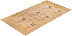 One-of-a-kind Hand Made Traditional Mogul Ivory Area Rug