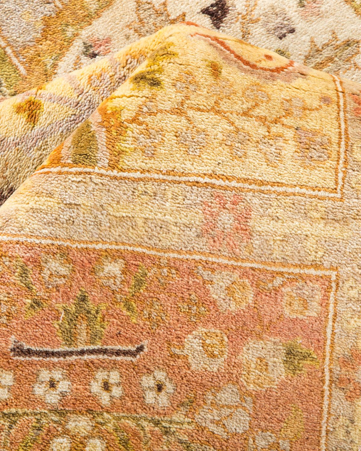 Other One-of-a-kind Hand Made Traditional Mogul Ivory Area Rug For Sale