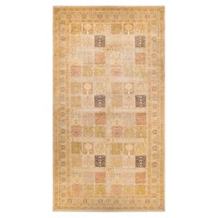 One-of-a-kind Hand Made Traditional Mogul Ivory Area Rug