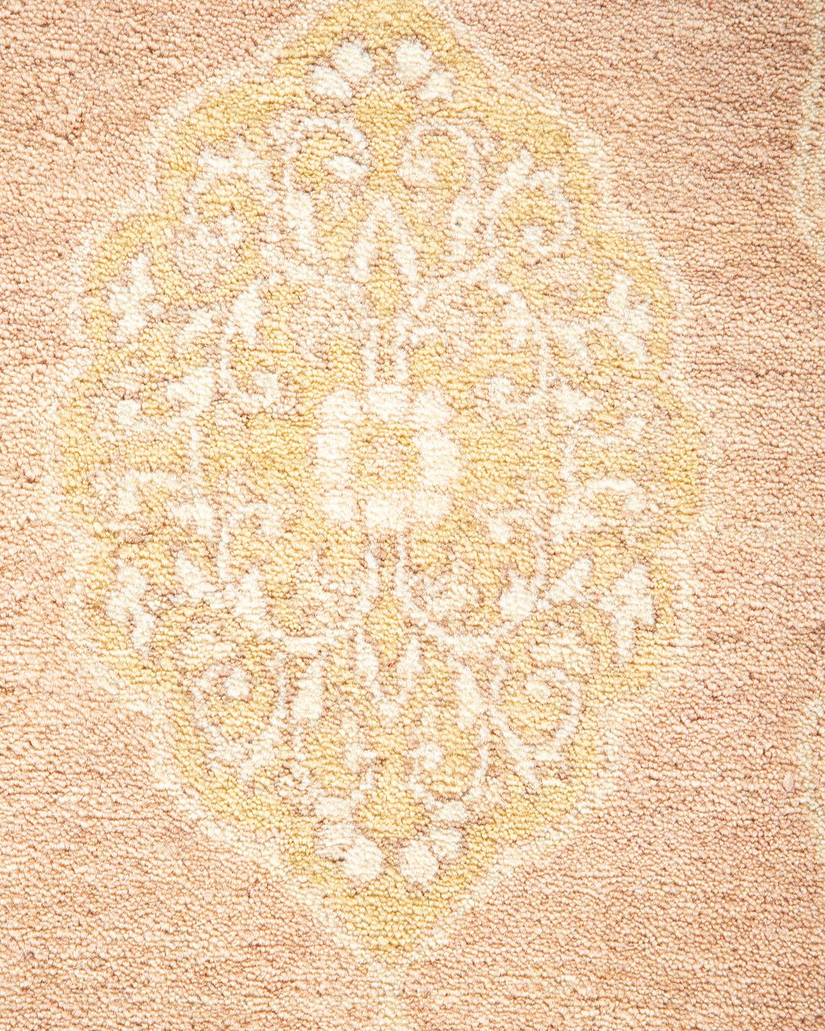 Laine Tapis traditionnel ivoire Mogul unique en son genre fabriqué à la main en vente