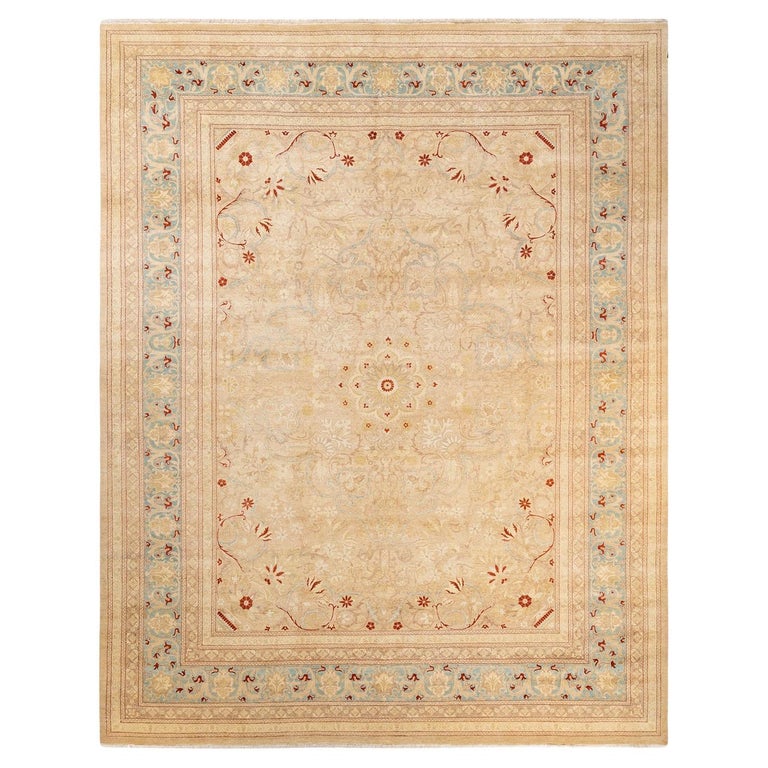 Ivory Rug Handmade One-of-a-Kind Hand Made Traditional Mogul Ivory Area Rug For Sale at ...