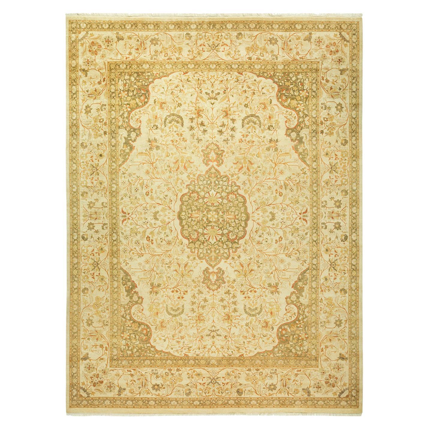 Alfombra tradicional única Hand Made Mogul Marfil en venta