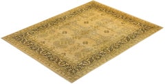 One-of-a-Kind Hand Made Traditional Mogul Ivory Area Rug