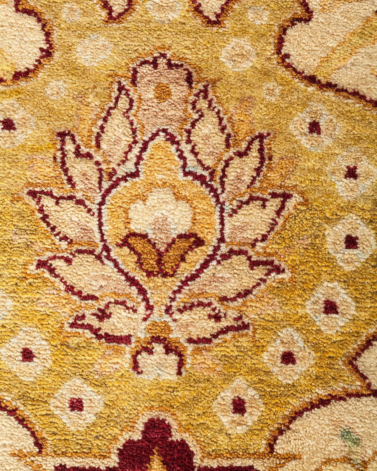 XXIe siècle et contemporain Tapis traditionnel Mogul ivoire, unique en son genre, fait à la main en vente