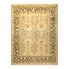 One-of-a-Kind Hand Made Traditional Mogul Ivory Area Rugal