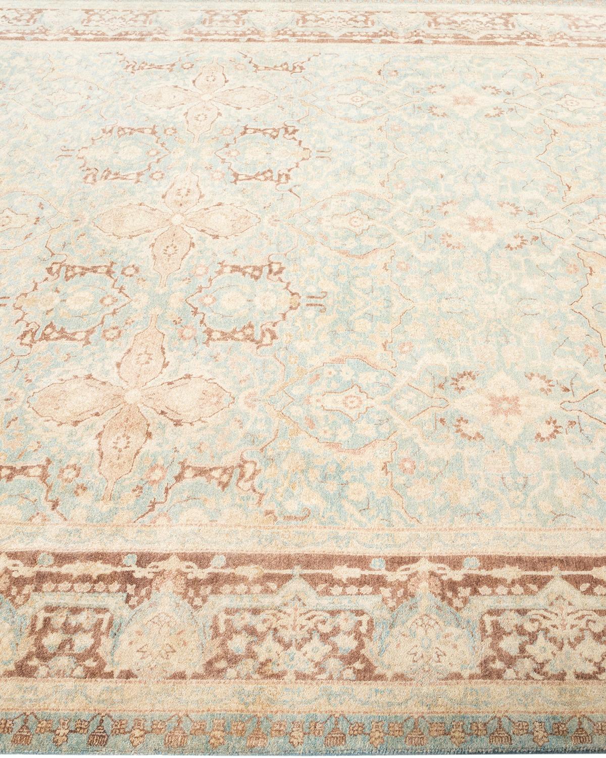 Alfombra tradicional única Hand Made Mogul azul claro Pakistaní en venta