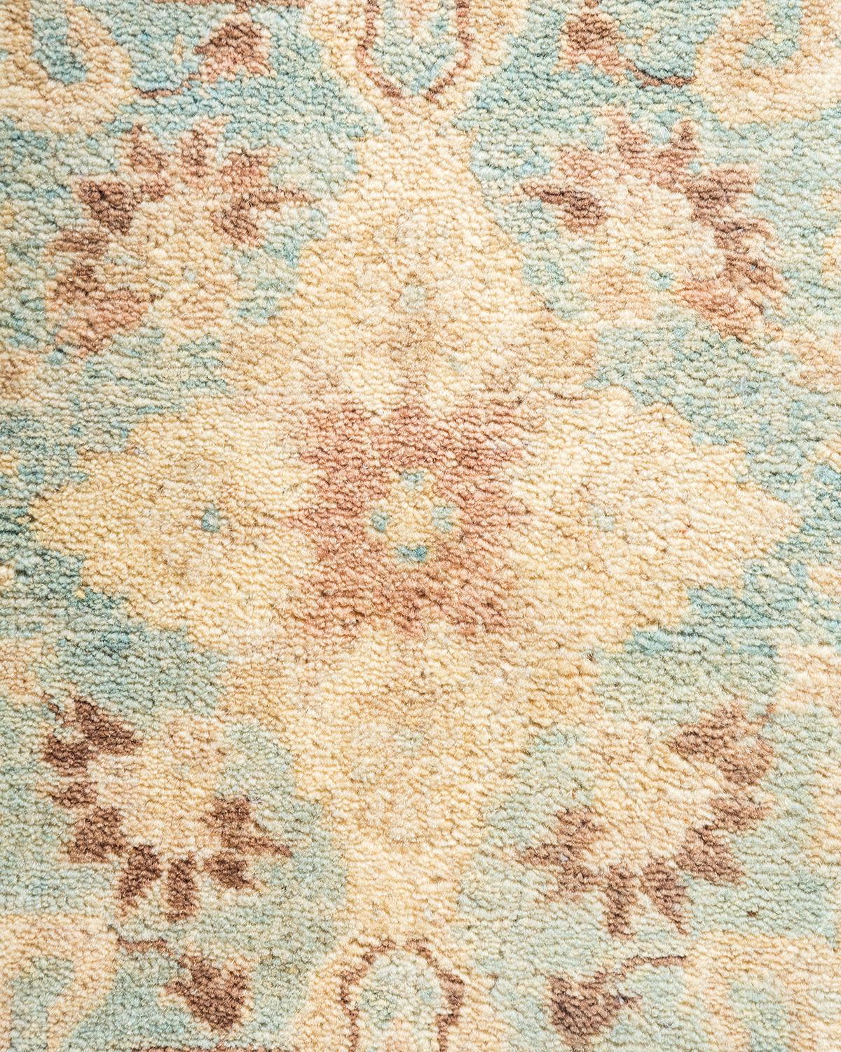 Alfombra tradicional única Hand Made Mogul azul claro Anudado a mano en venta