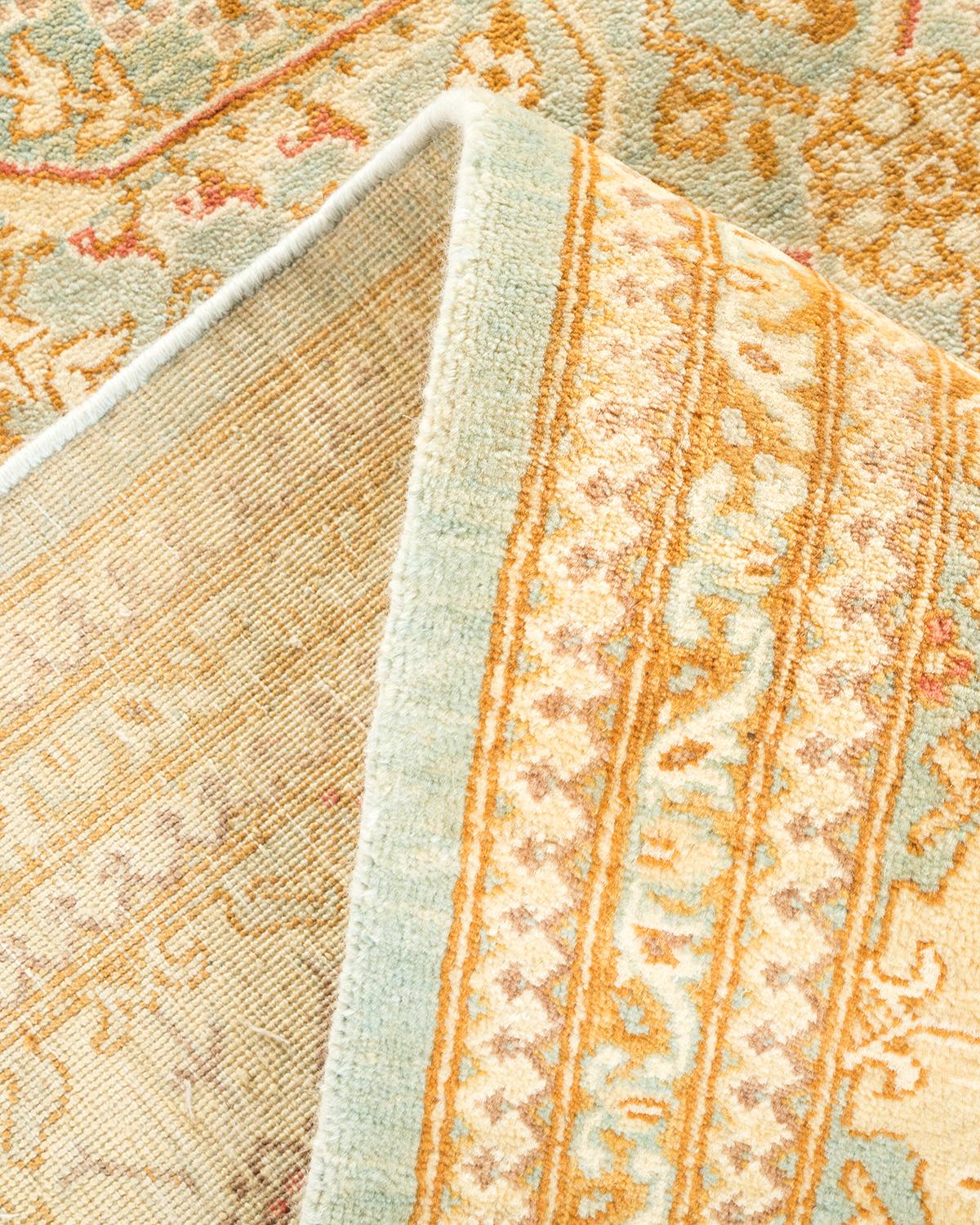 Pakistanais Tapis traditionnel Mogul bleu clair unique en son genre, fabriqué à la main en vente