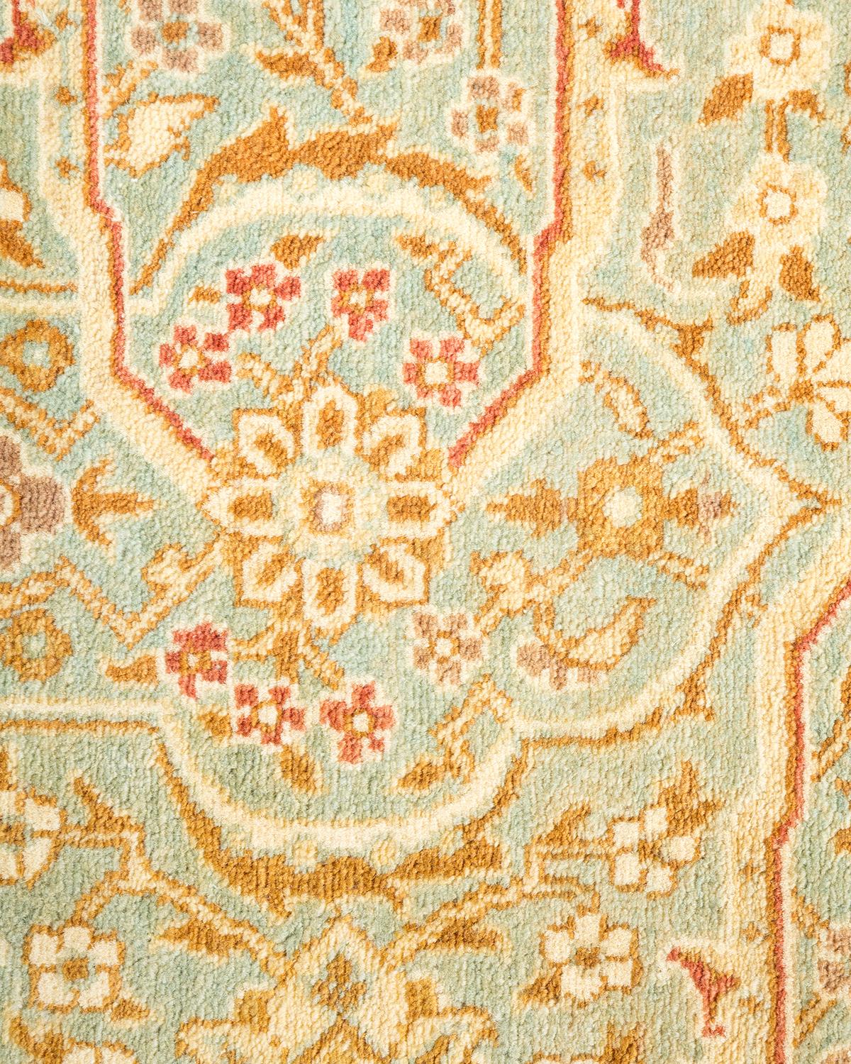 XXIe siècle et contemporain Tapis traditionnel Mogul bleu clair unique en son genre, fabriqué à la main en vente