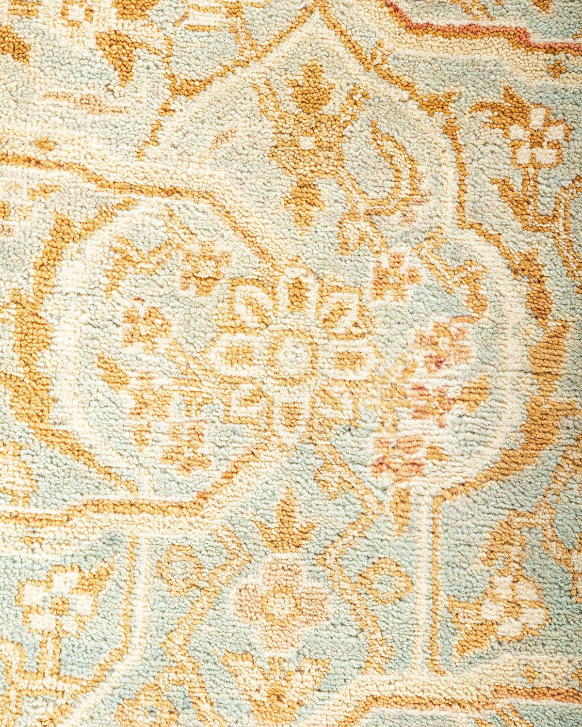 XXIe siècle et contemporain Tapis traditionnel Mogul bleu clair unique en son genre, fabriqué à la main en vente