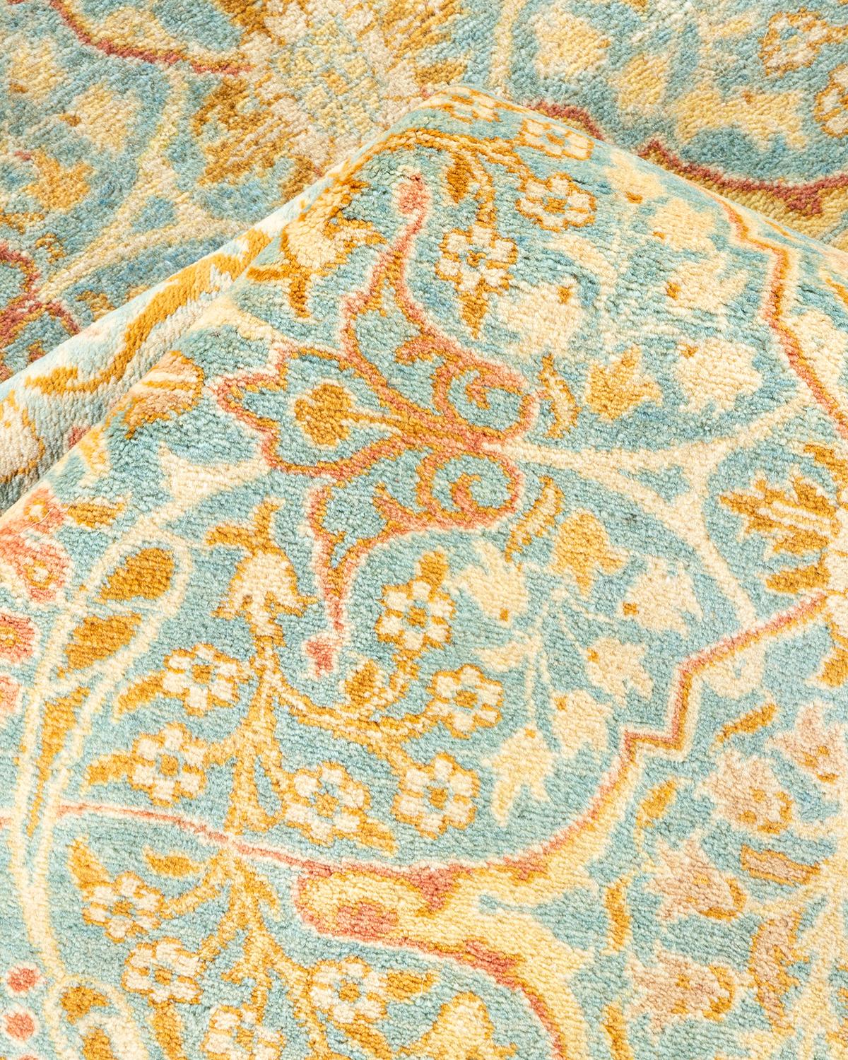 Alfombra tradicional única Hand Made Mogul azul claro Otro en venta