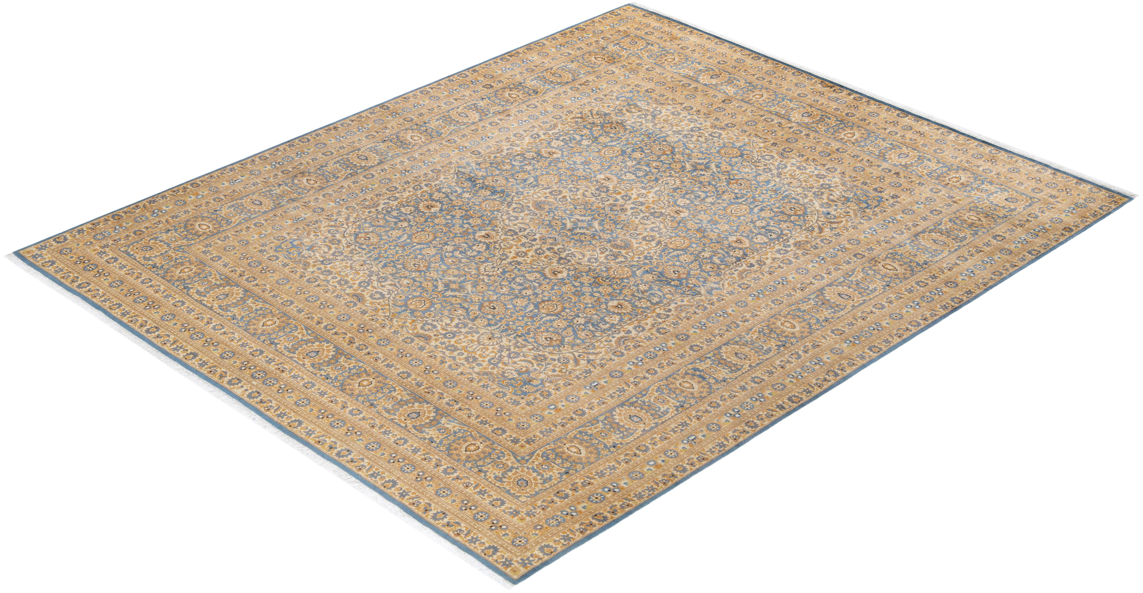 With understated palettes and allover designs, the rugs in the Mogul Collection will bring timeless sophistication to any room. Influenced by a spectrum of Turkish, Indian, and Persian designs, the artisans who handweave these wool rugs imbue