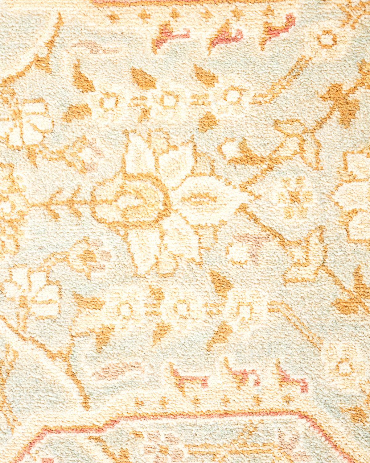 XXIe siècle et contemporain Tapis de sol traditionnel Mogul bleu clair, unique en son genre, fait à la main en vente