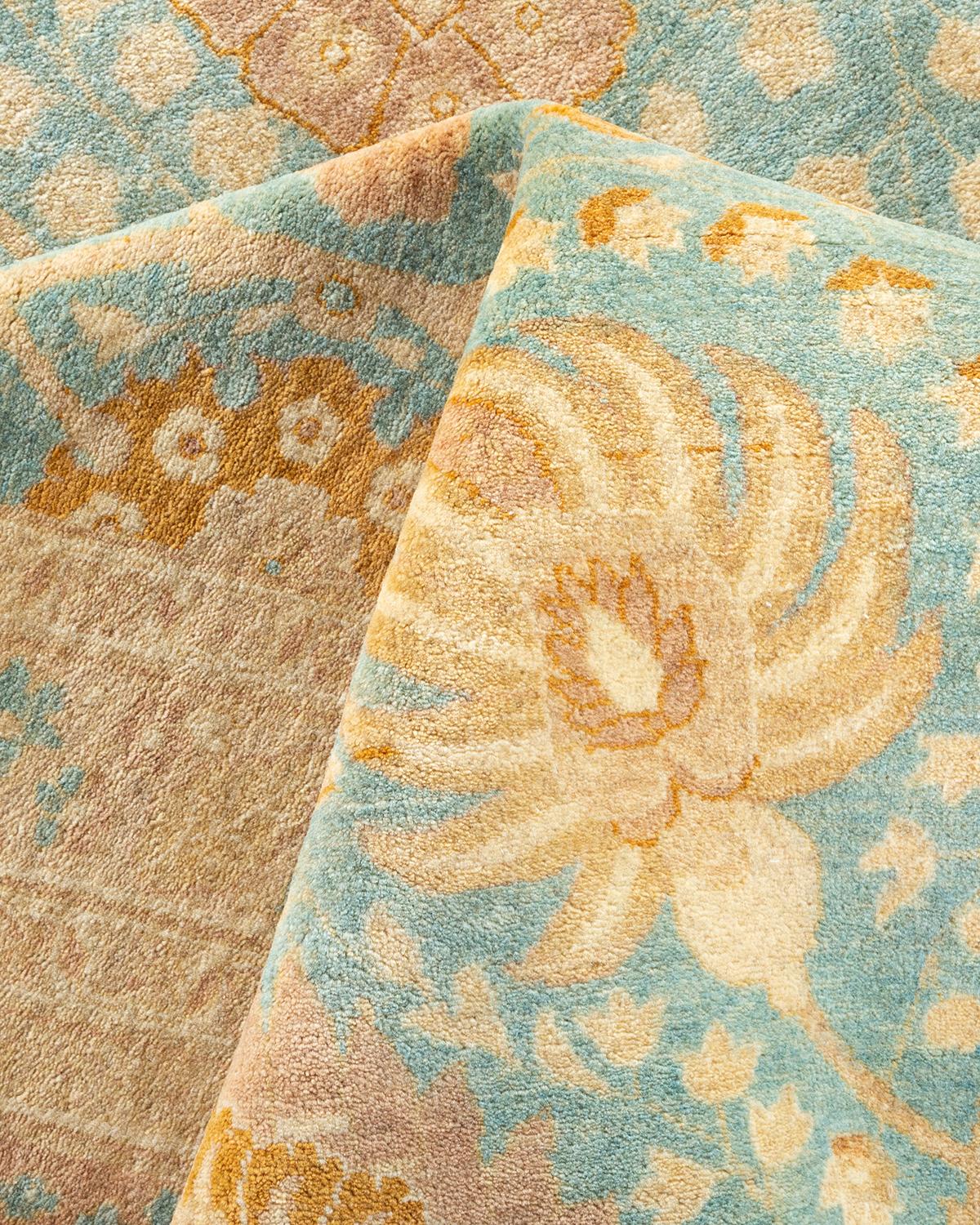 Altro Tappeto tradizionale Mogul azzurro unico nel suo genere, realizzato a mano in vendita