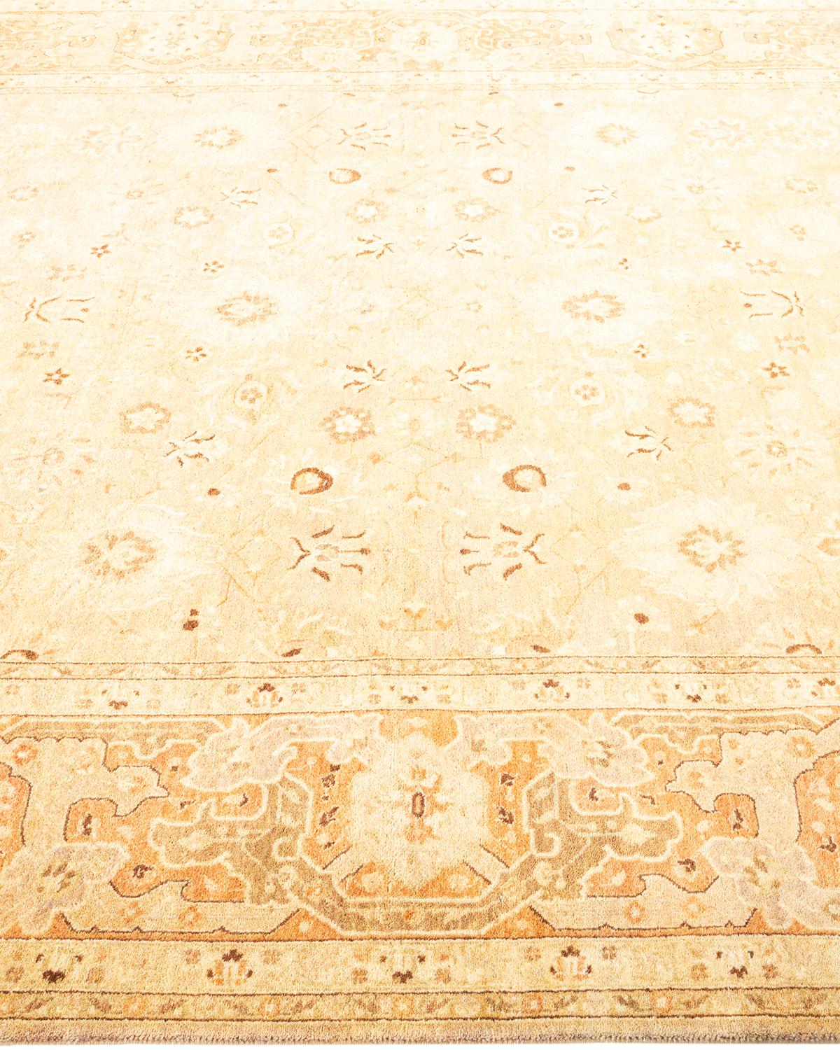 One-Of-A-Kind Hand Made Traditional Mogul Light Gray Area Rug In New Condition For Sale In Norwalk, CT