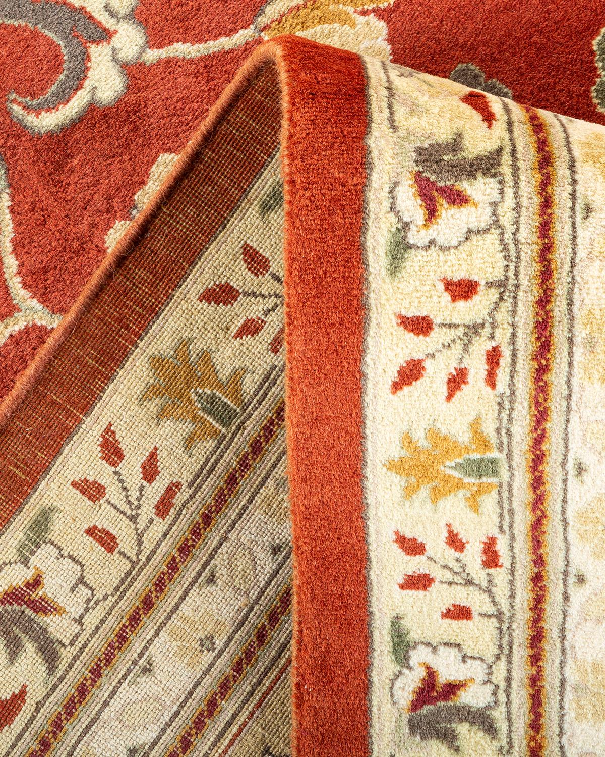 Alfombra Mogul Naranja Tradicional Hand Made, única en su género Pakistaní en venta