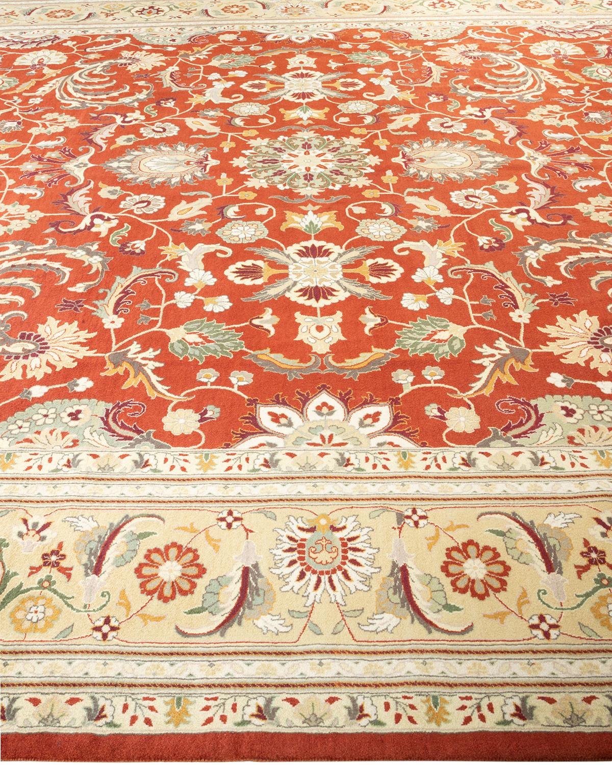 Alfombra Mogul Naranja Tradicional Hand Made, única en su género en Nuevo estado para la venta en Norwalk, CT