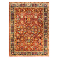 One-Of-A-Kind Hand Made Traditional Mogul Orange Area Rug One-Of-A-Kind Hand Made Traditional Mogul Orange Area Rug