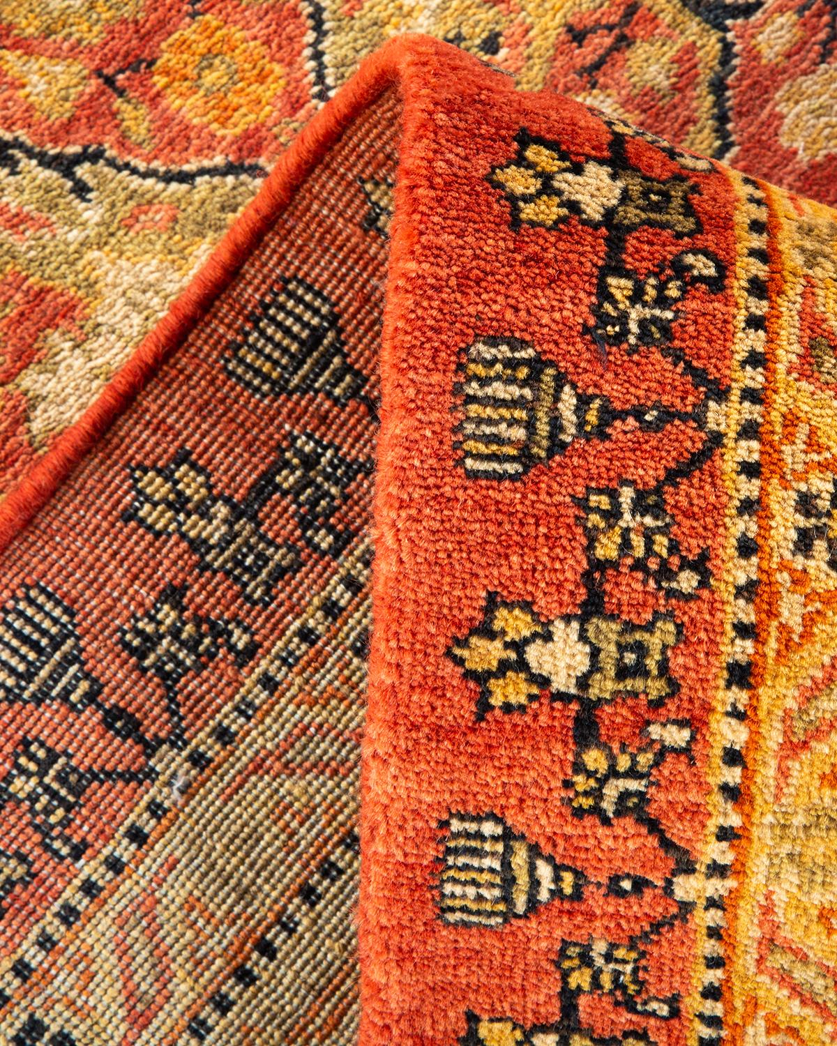 Alfombra Mogul Naranja Tradicional Hand Made, única en su género Pakistaní en venta