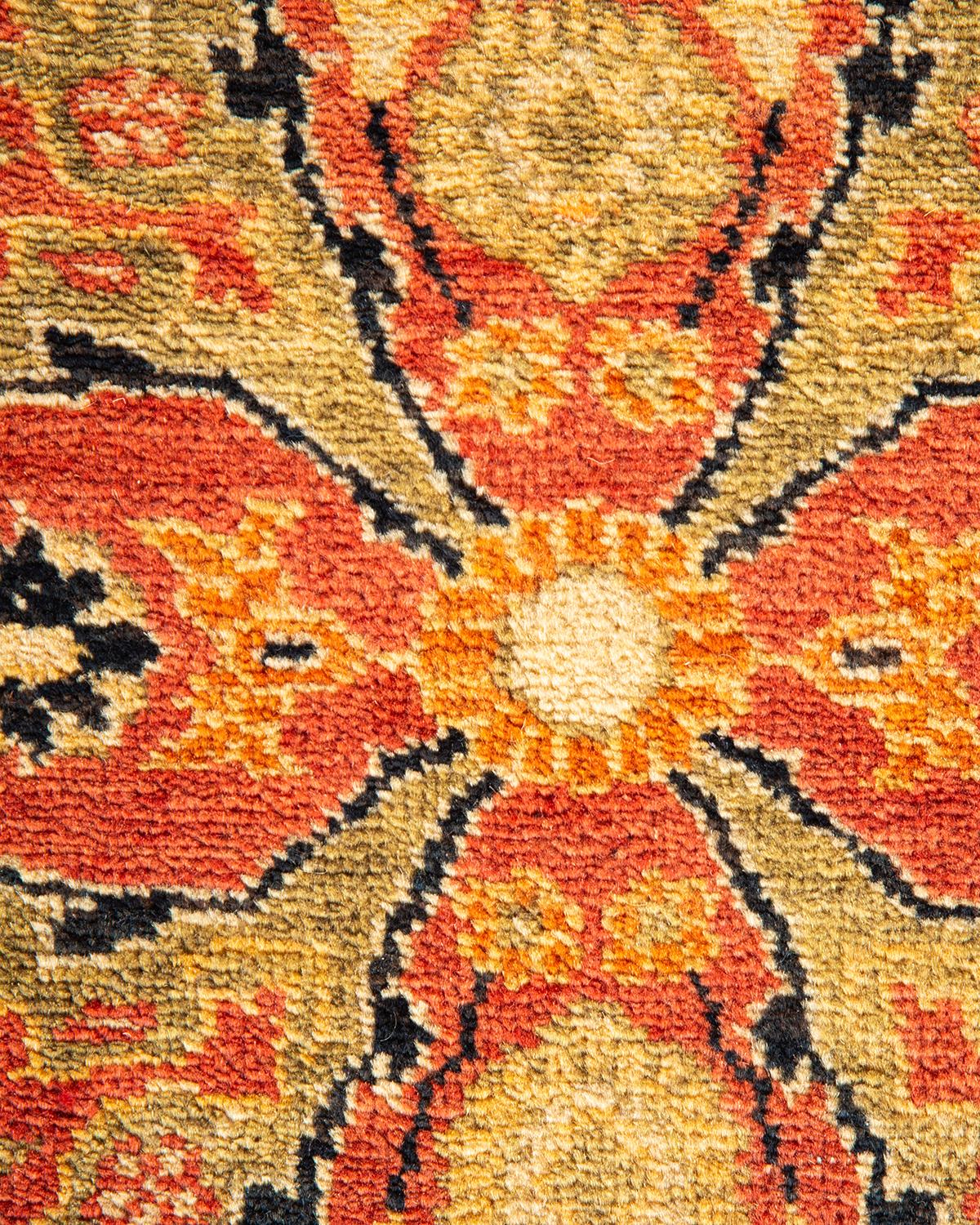 Alfombra Mogul Naranja Tradicional Hand Made, única en su género Siglo XXI y contemporáneo en venta